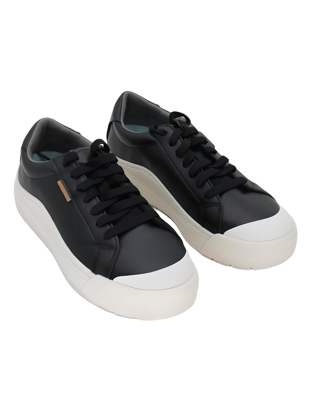 Dr. Scholl's Time Off Lace Up Platform Sneakers Black Off White Size 7M